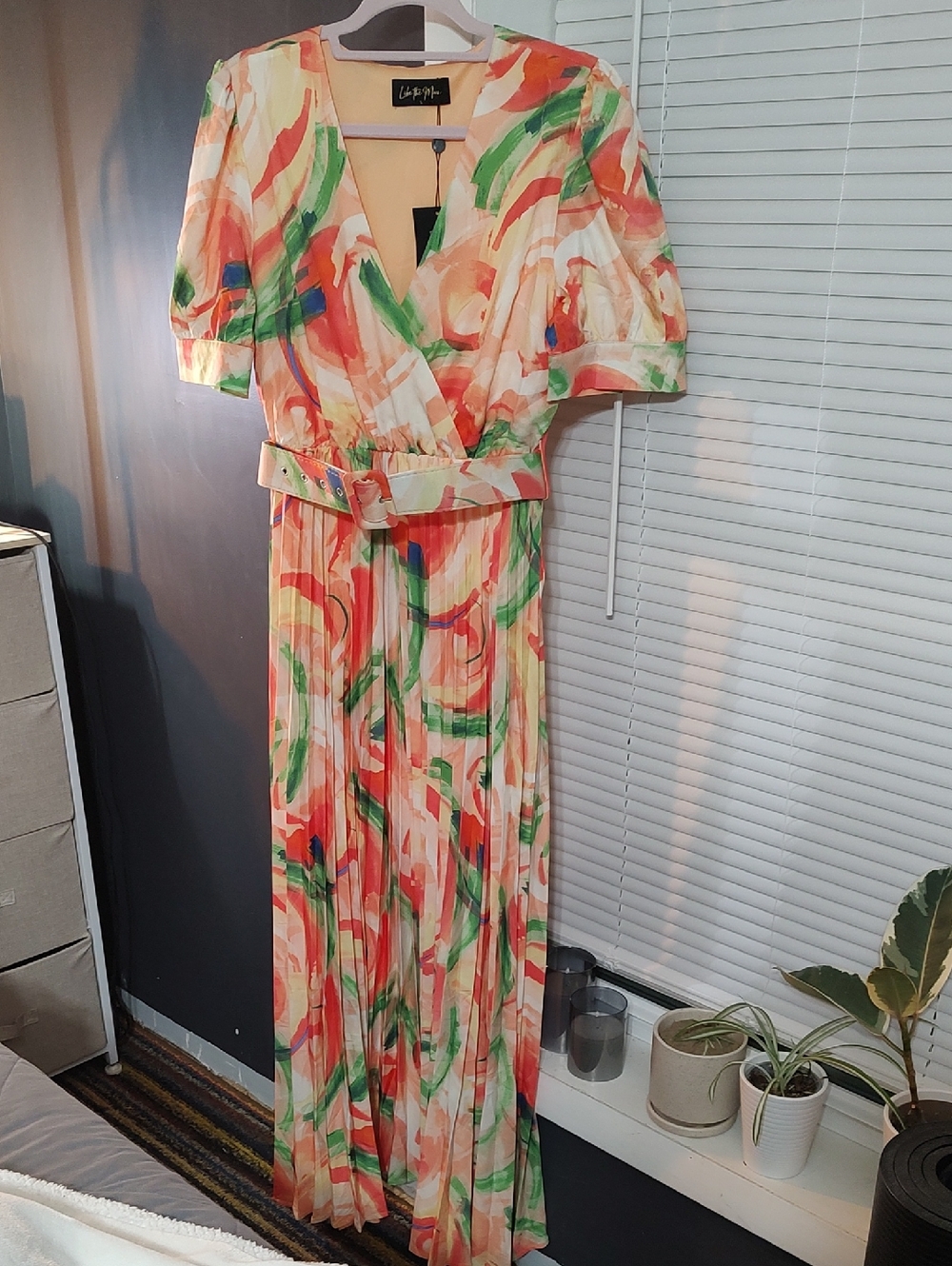Lafayette 148 Colorful Brushstroke Wrap Maxi Dress - Multi